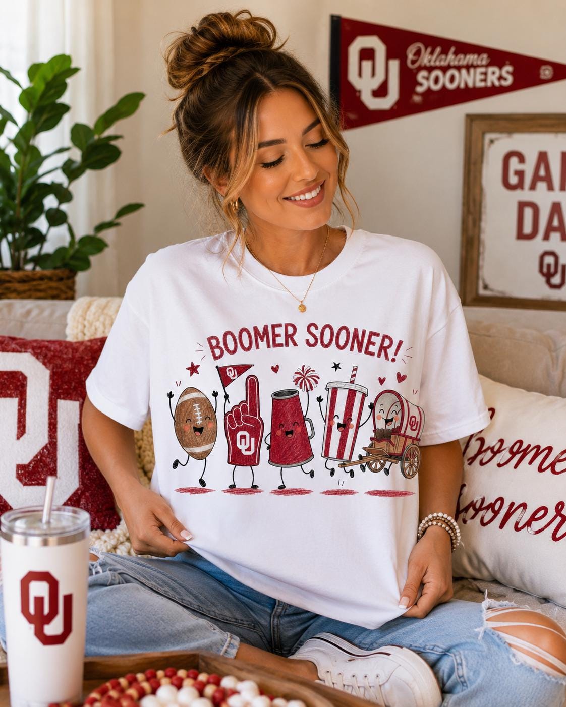 Oklahoma Sooners Boomer Sooner PNG, OU Game Day Mascot Design (Digital Download)