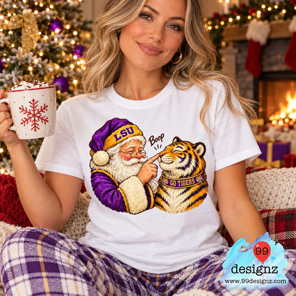 LSU Santa Tiger Boop Christmas PNG Digital Download for Tigers Fans