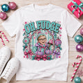 Oh Fudge Christmas PNG, Funny Retro Holiday Movie Shirt Design, Pink Teal Leg Lamp Sublimation Download
