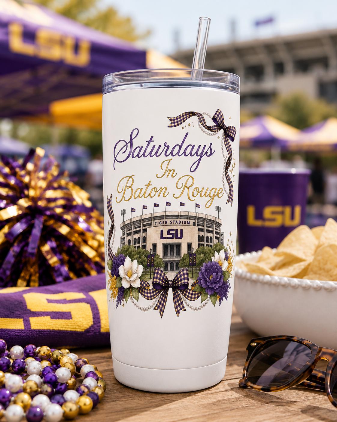 LSU Saturdays Baton Rouge PNG, Tiger Stadium Football Design (Digital Download)