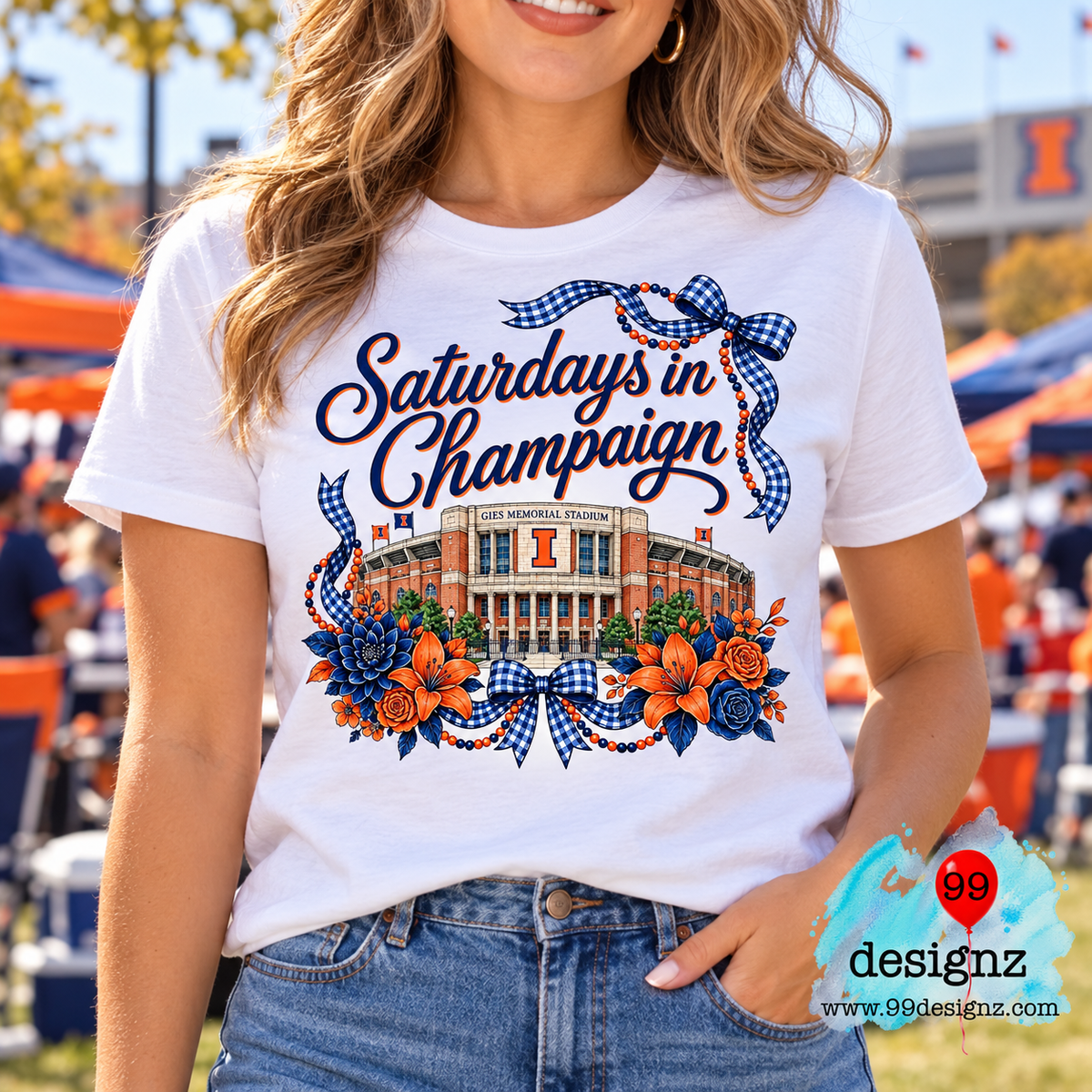 Saturdays in Champaign Illinois Football PNG Digital Download