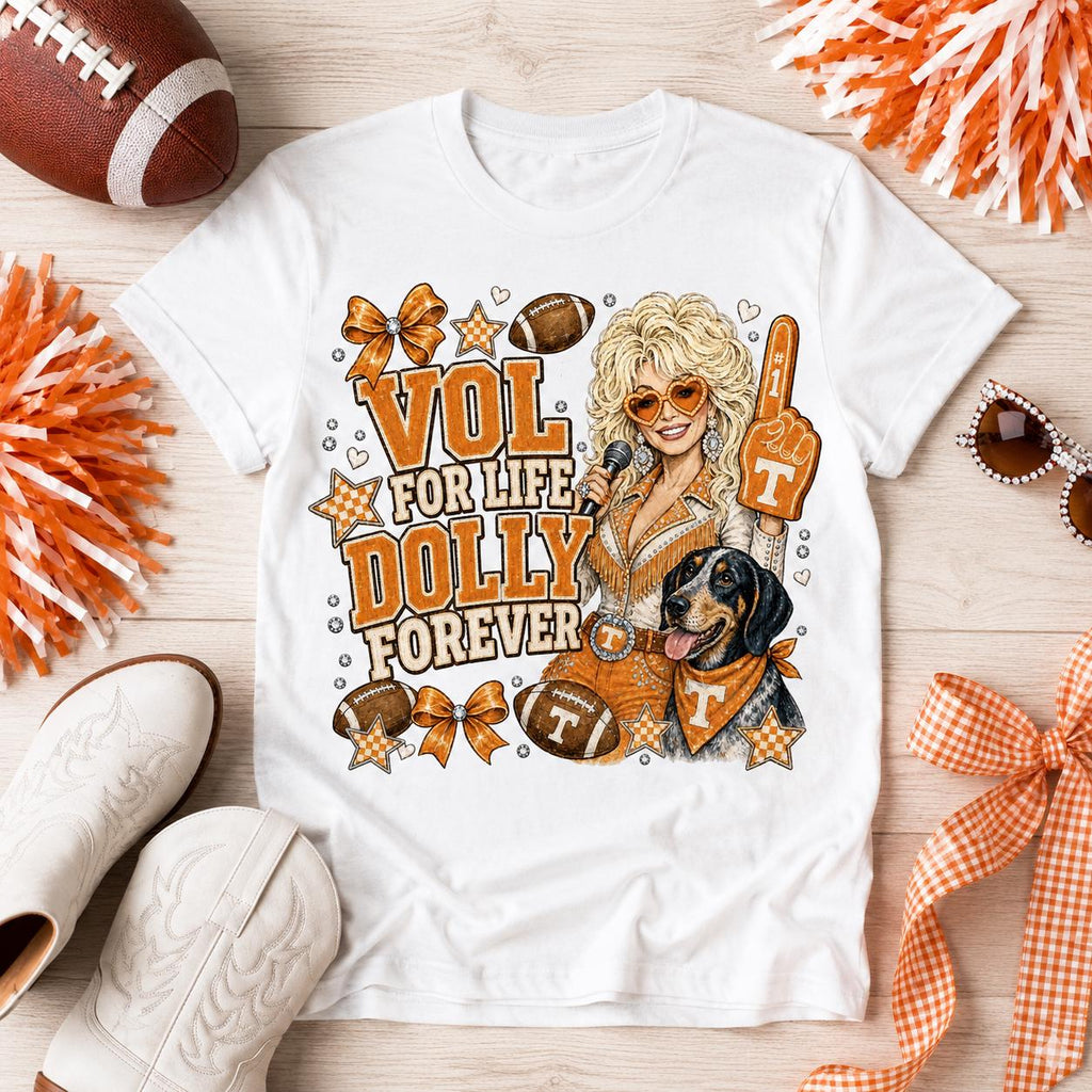 Dolly Vols PNG, Vol for Life Dolly Forever, Tennessee Football PNG, Orange Game Day Sublimation Download