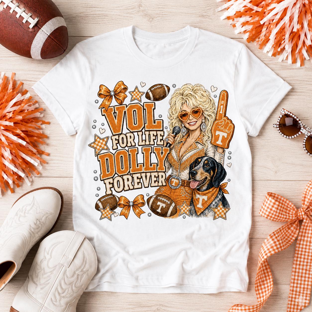 Dolly Vols PNG, Vol for Life Dolly Forever, Tennessee Football PNG, Orange Game Day Sublimation Download