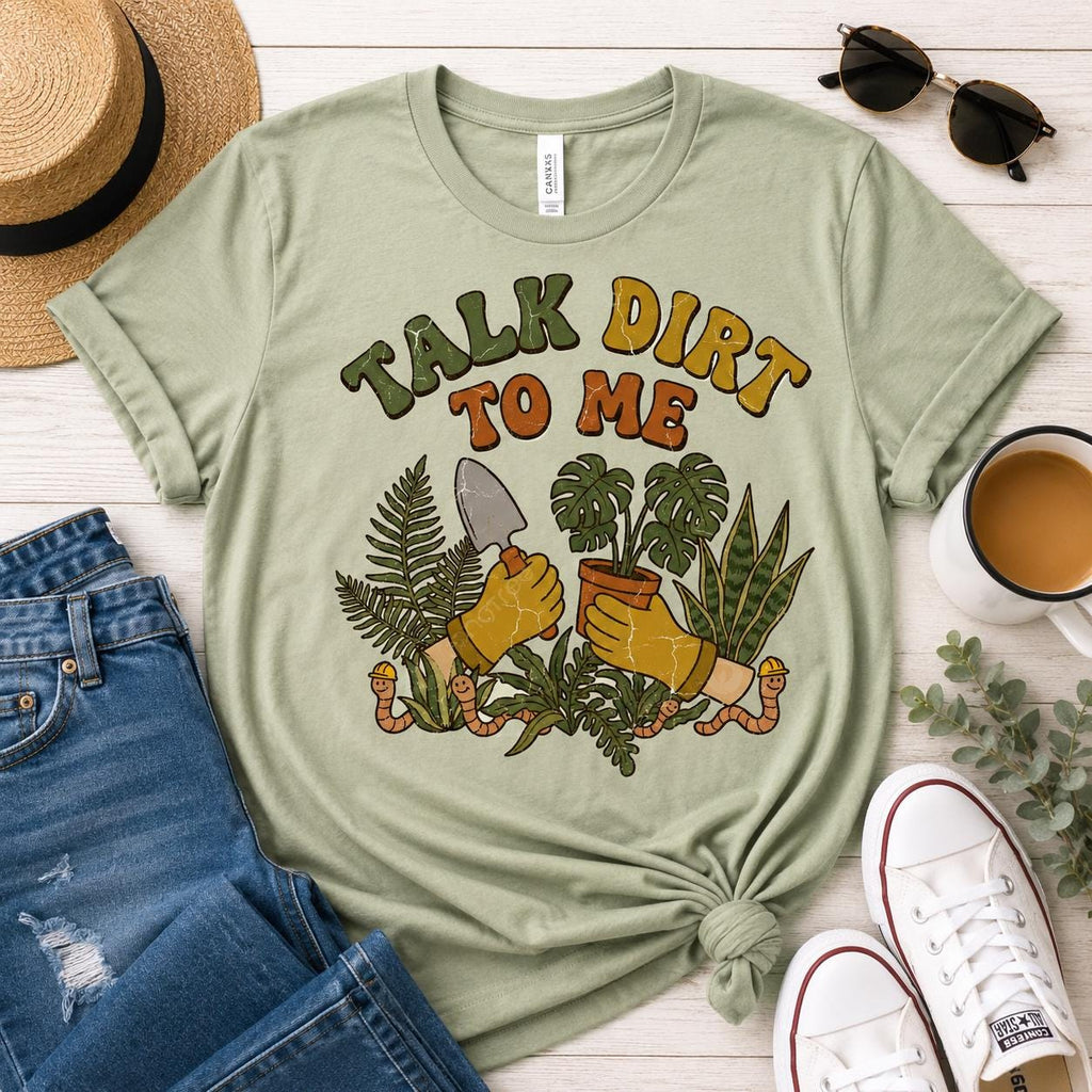 Talk Dirt to Me PNG | Funny Gardening Shirt Design (Digital Download)