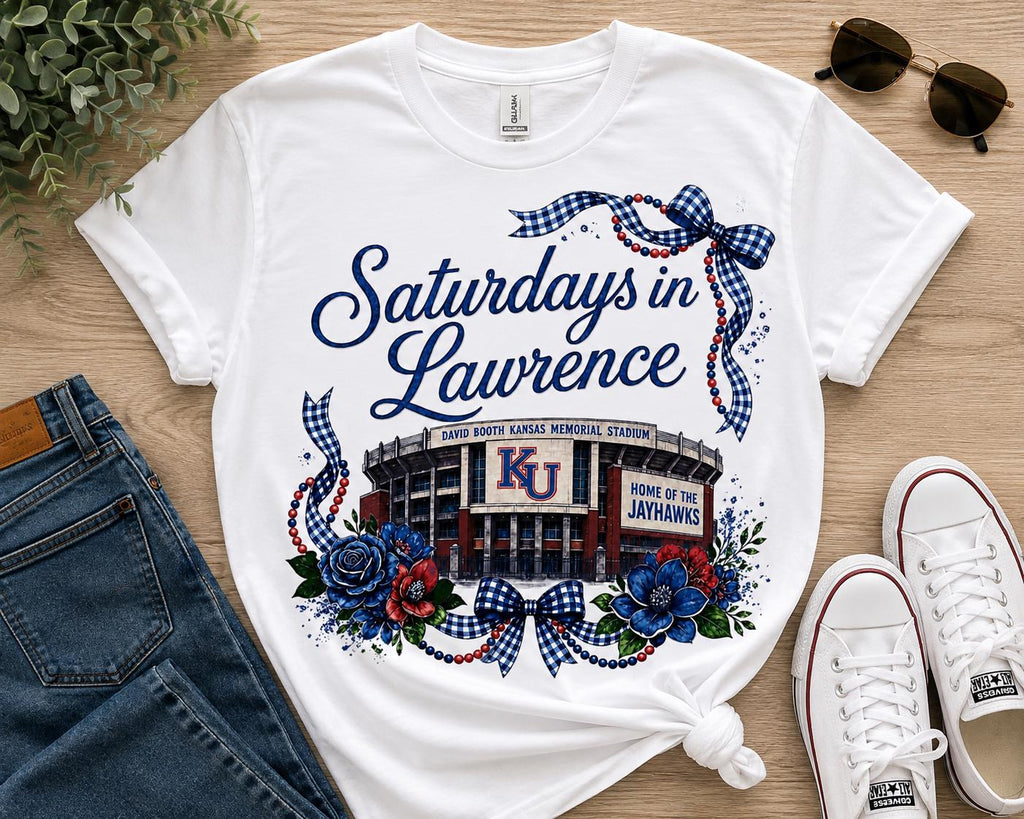 Saturdays in Lawrence PNG, Kansas Jayhawks Stadium Design (Digital Download)