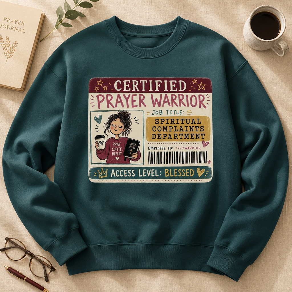 Certified Prayer Warrior PNG – Faith Sublimation Design | DTG | HTV | Digital Download
