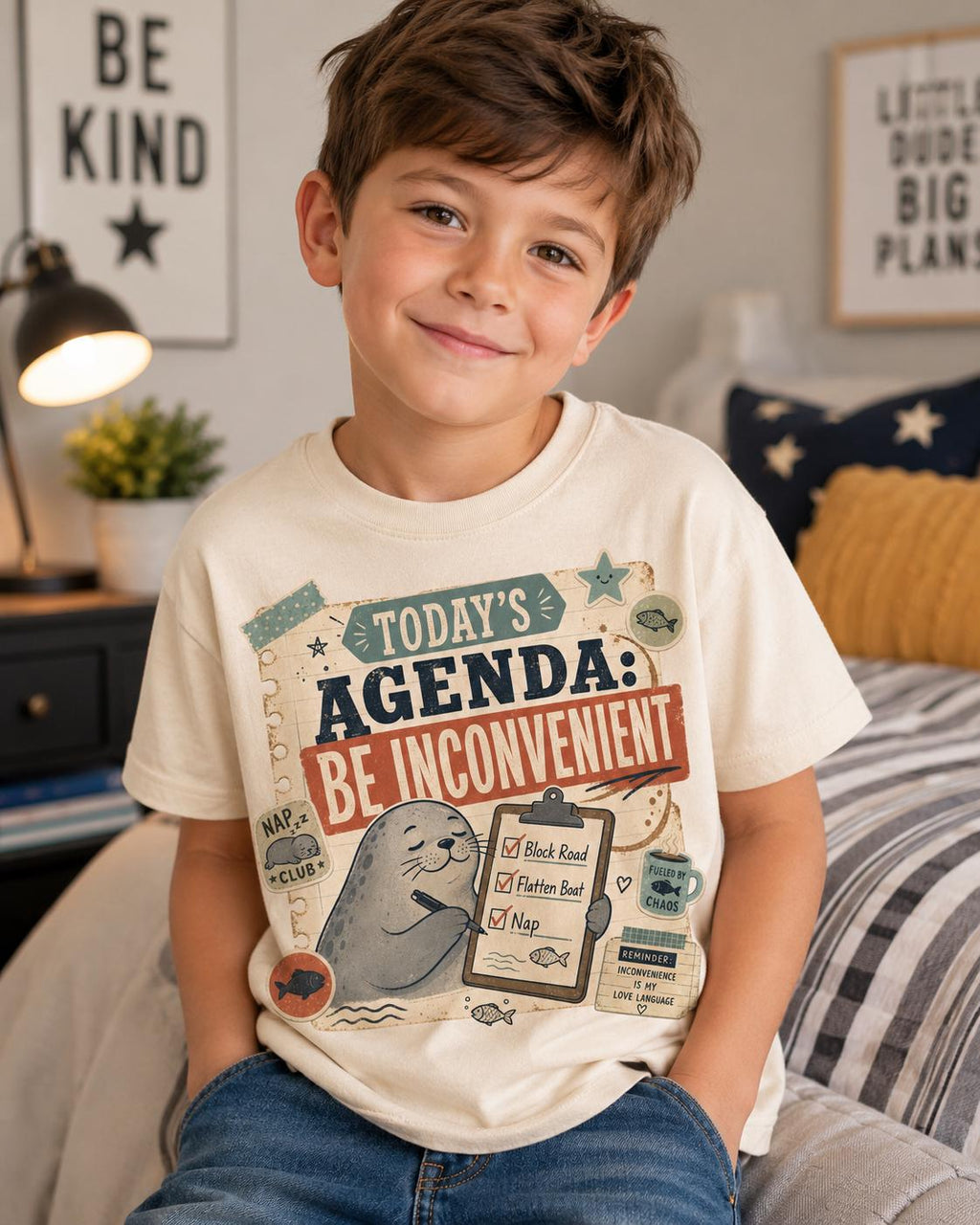 Today’s Agenda: Be Inconvenient Seal PNG – Sarcastic Humor Graphic | Digital Download