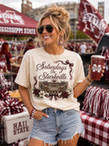 Saturdays in Starkville PNG, Mississippi State Football Design, Game Day Coquette Bow (Digital Download)