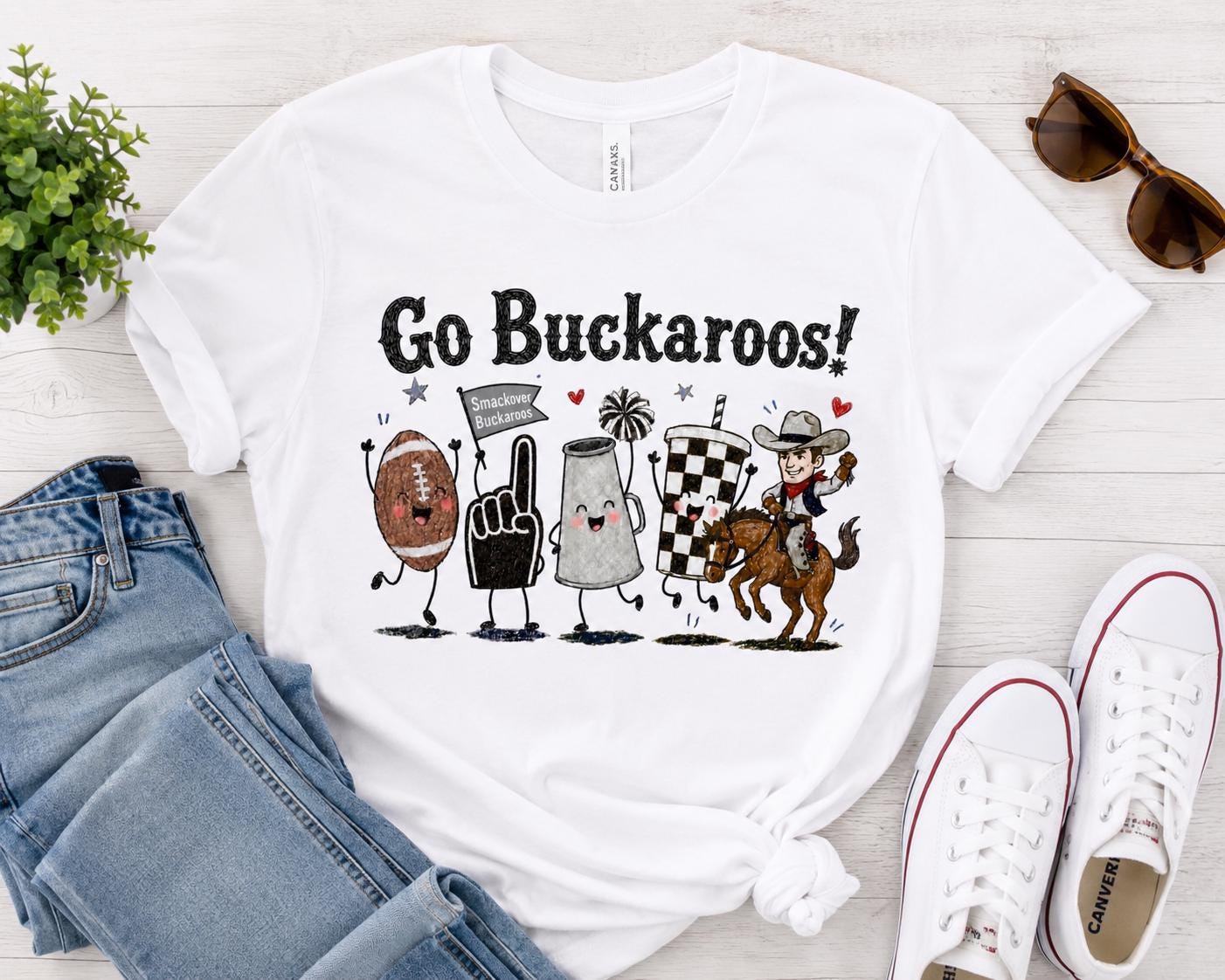 Smackover Buckaroos Football PNG, Mascot Game Day Shirt Design (Digital Download)