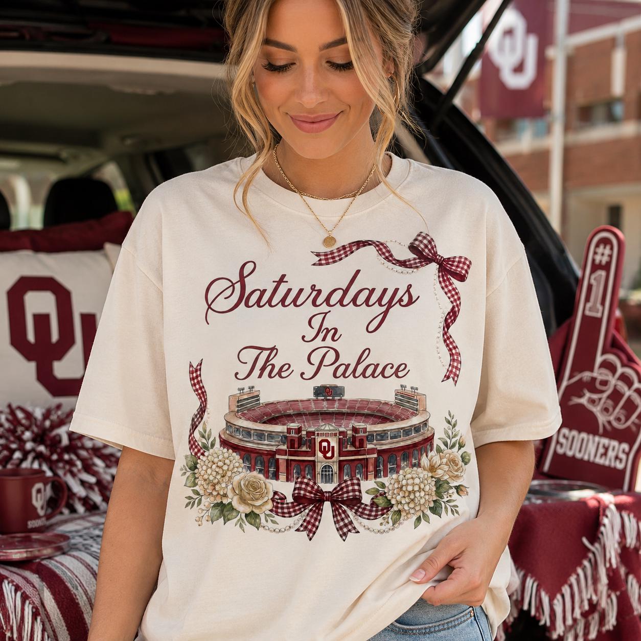 Oklahoma Sooners Stadium Floral PNG | Game Day Apparel Design (Digital Download)