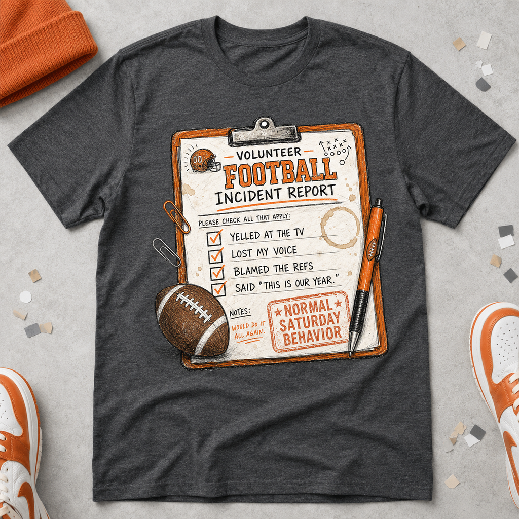 Volunteer Football Incident Report – Funny Football PNG Design | Digital Download