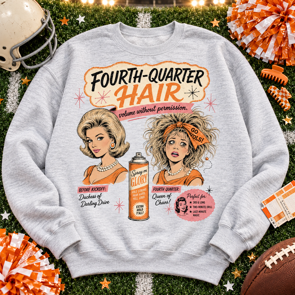 4th Quarter Hair PNG | Tennessee Vols Game Day Sublimation Digital Download