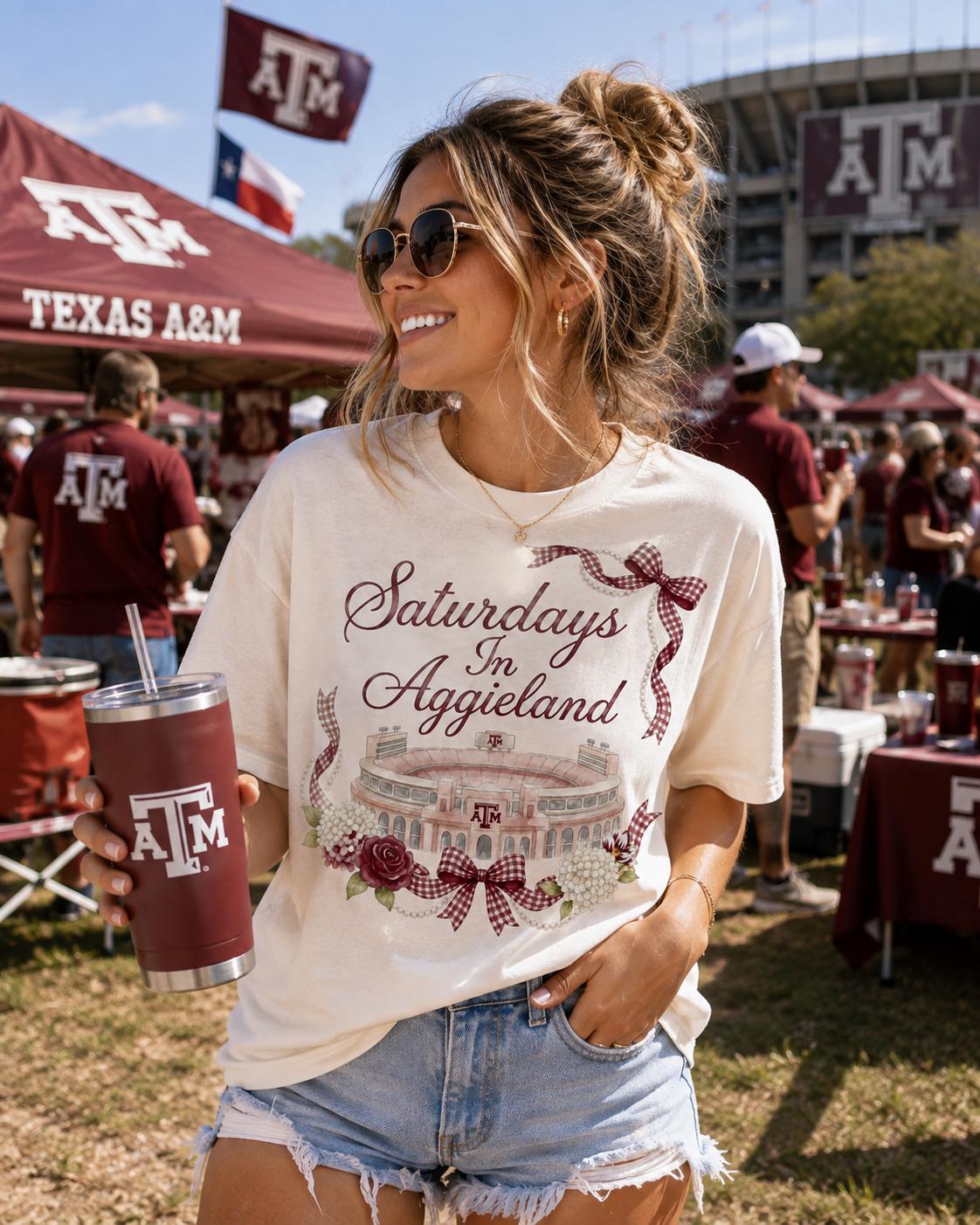 Saturdays in Aggieland PNG, Texas A&M Football Design (Digital Download)
