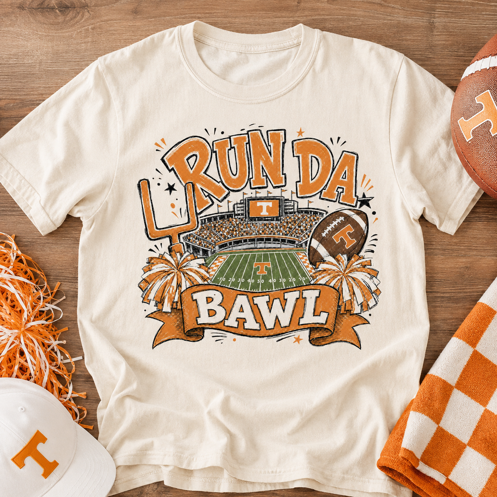 TN Run the Bawl PNG – Tennessee Football Sublimation Design | DTG | HTV | Digital Download