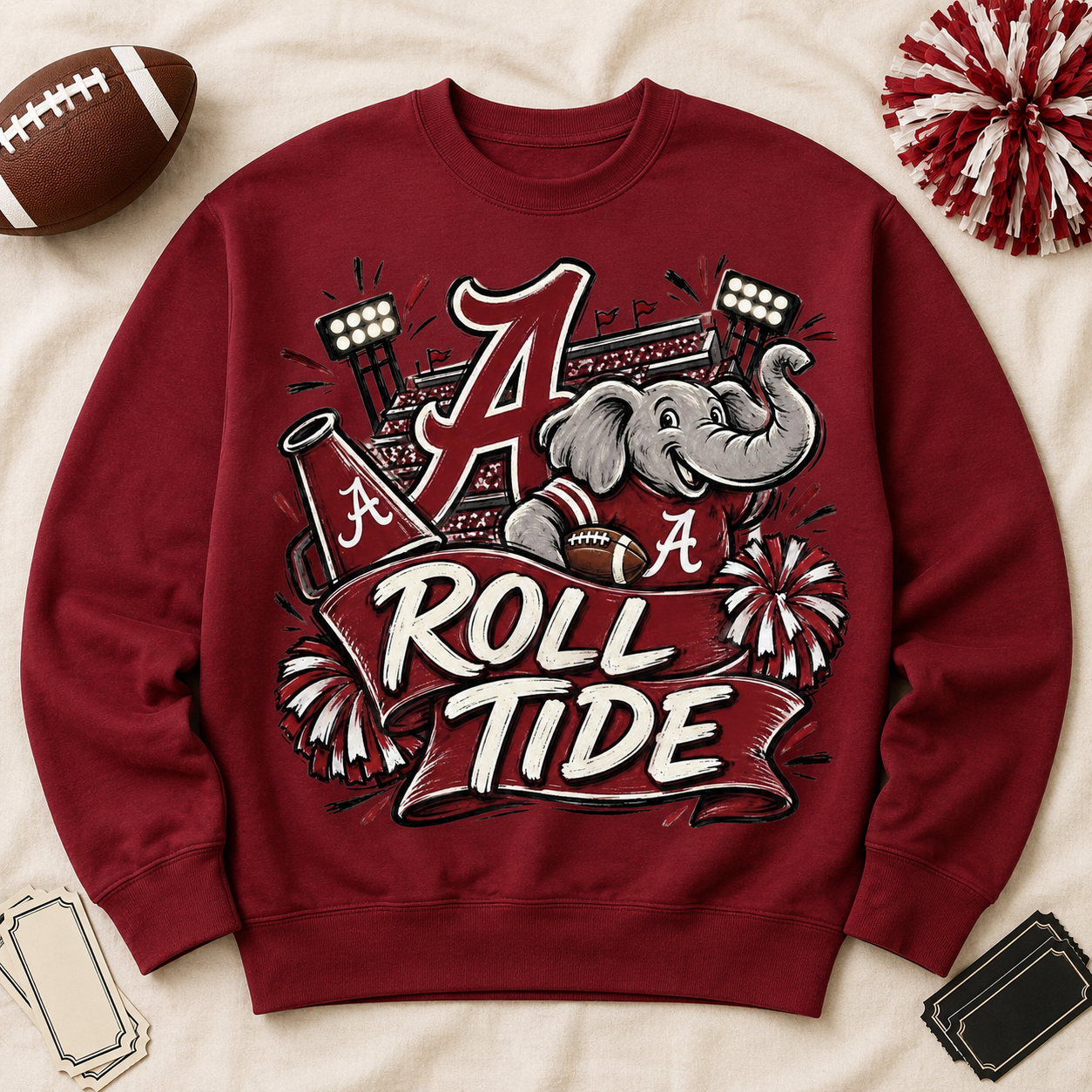 Roll Tide PNG Design | Alabama Crimson Tide Sublimation & DTG Digital Download