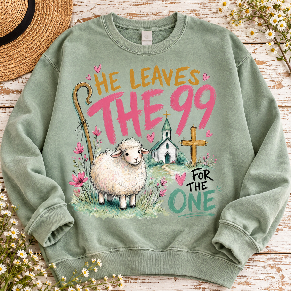He Leaves the 99 for the One Christian PNG Digital Download | Faith Design