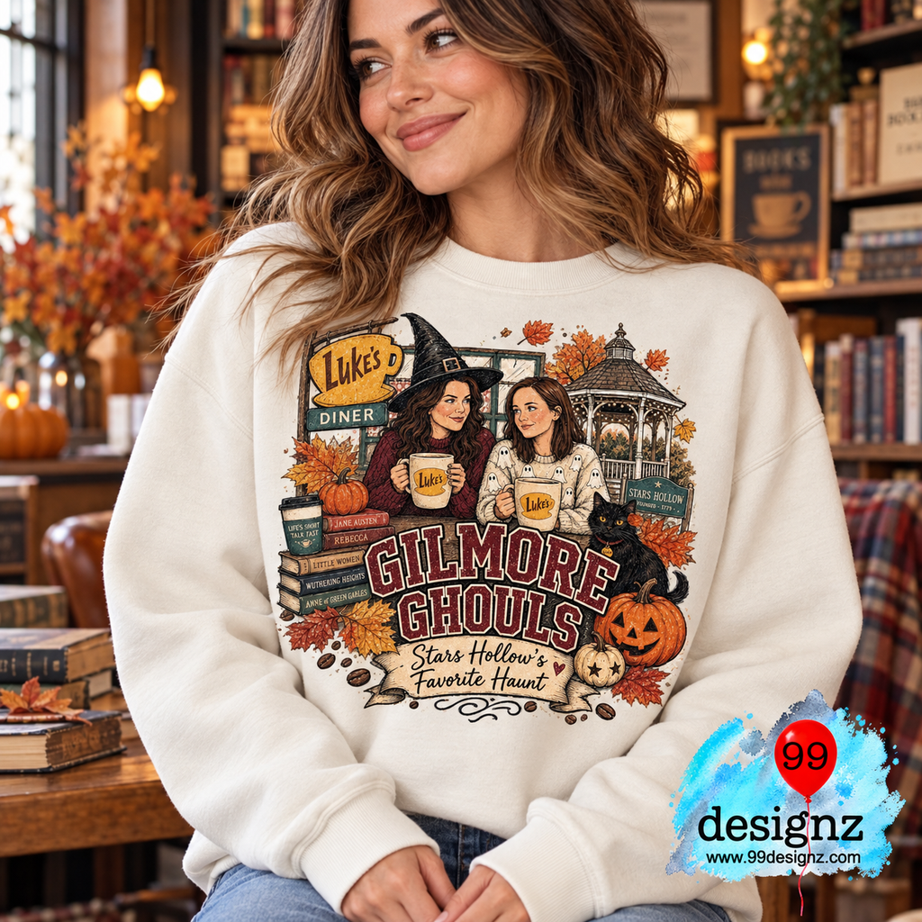 Gilmore Ghouls Halloween PNG | Stars Hollow Fall Coffee Design