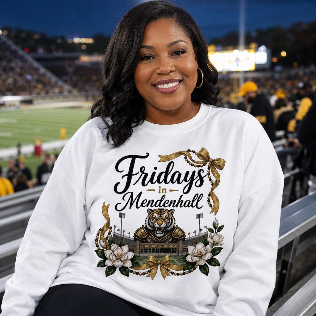 Mendenhall Tigers Football PNG, Black Gold Magnolia Design (Digital Download)