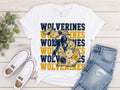 Wolverines Floral Michigan PNG, Navy Gold Game Day Shirt Design (Digital Download)