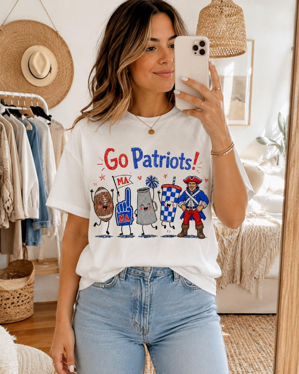 Marshall Academy Patriots Game Day PNG, Hand-Drawn Football Spirit Design (Digital Download)