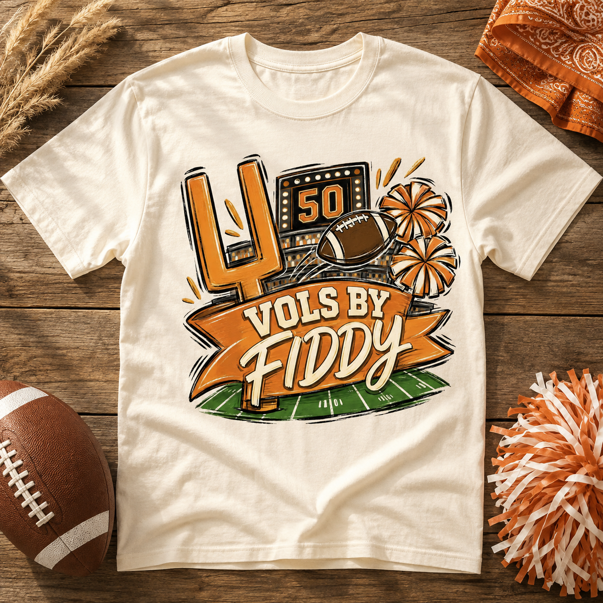 Vols by Fiddy PNG Design | Tennessee Volunteers Sublimation & DTG Digital Download
