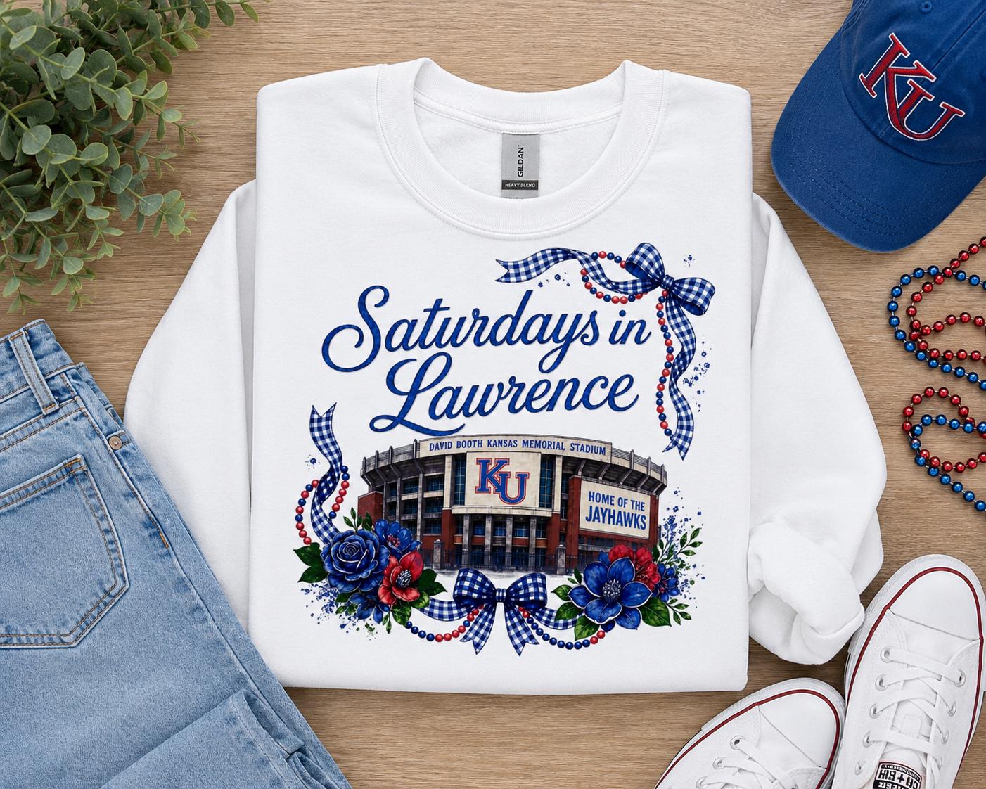 Saturdays in Lawrence PNG, Kansas Jayhawks Stadium Design (Digital Download)