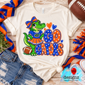 Go Gators PNG | Orange & Blue Gator Cheerleader Game Day Design