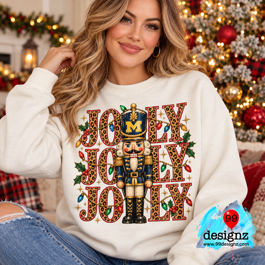 Jolly Nutcracker Christmas PNG | Leopard Print M Holiday Design
