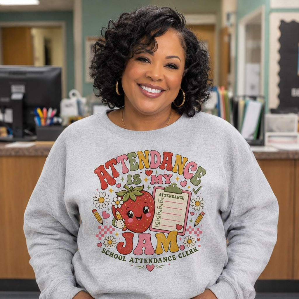 Attendance Clerk PNG, Attendance Is My Jam PNG, School Attendance Clerk Shirt Design, School Secretary Sublimation Download