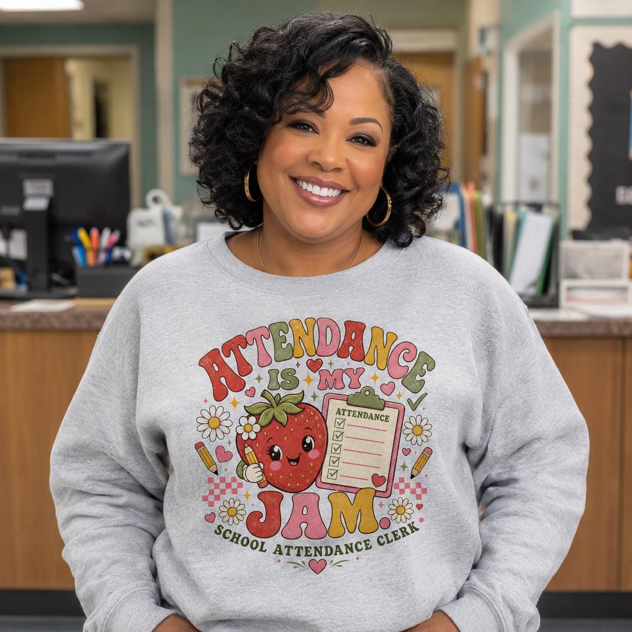 Attendance Clerk PNG, Attendance Is My Jam PNG, School Attendance Clerk Shirt Design, School Secretary Sublimation Download