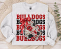 Floral Bulldogs Georgia PNG, Red Bow Game Day Design, Coquette Football Sublimation (Digital Download)