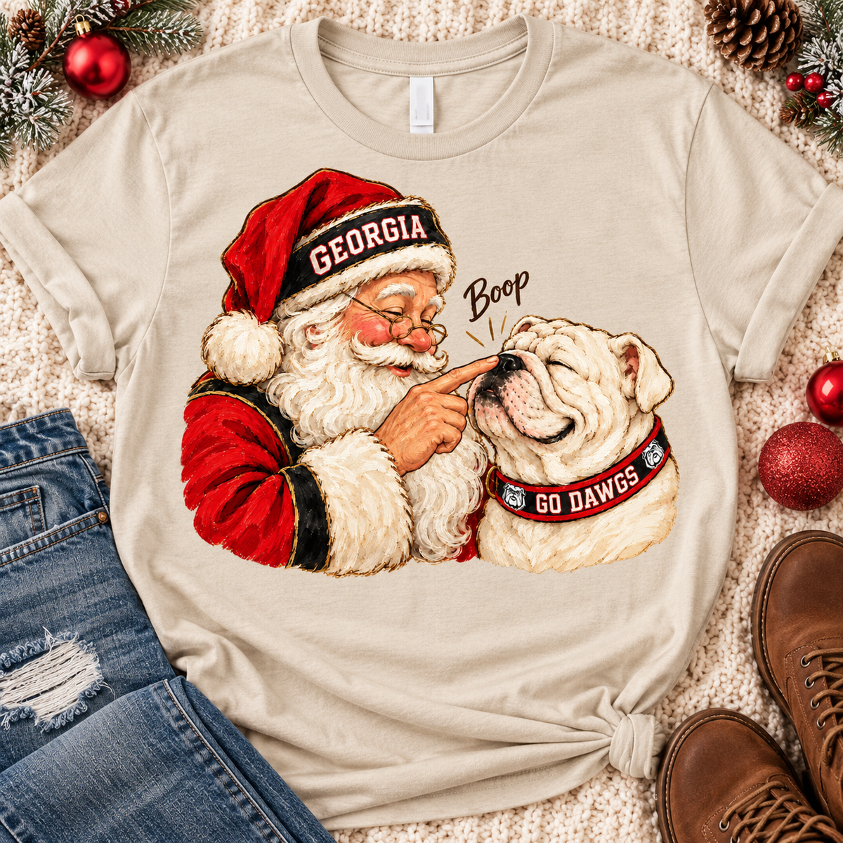 Georgia Bulldogs Santa Boop PNG | Go Dawgs Christmas Sublimation Design
