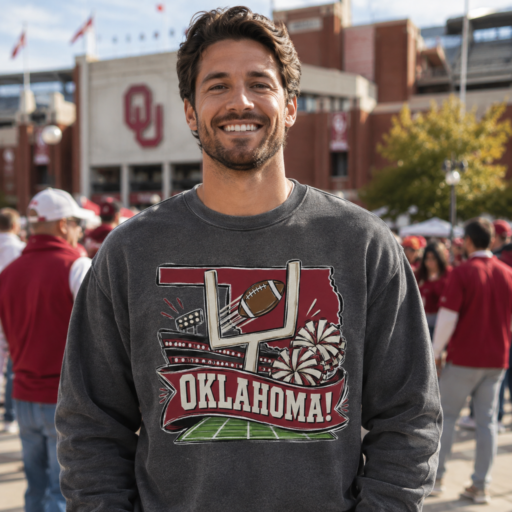 Oklahoma Goal Post PNG – Sublimation & DTG Digital Download