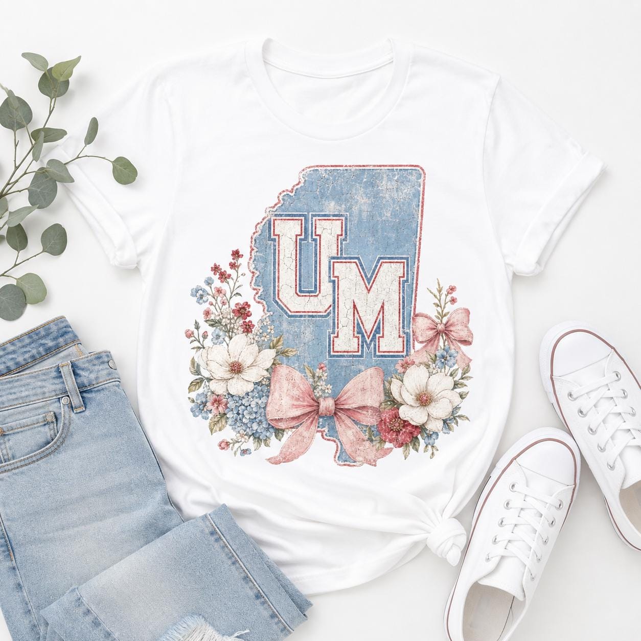 Ole Miss Floral PNG, Mississippi Rebels Game Day Design, Coquette Football (Digital Download)