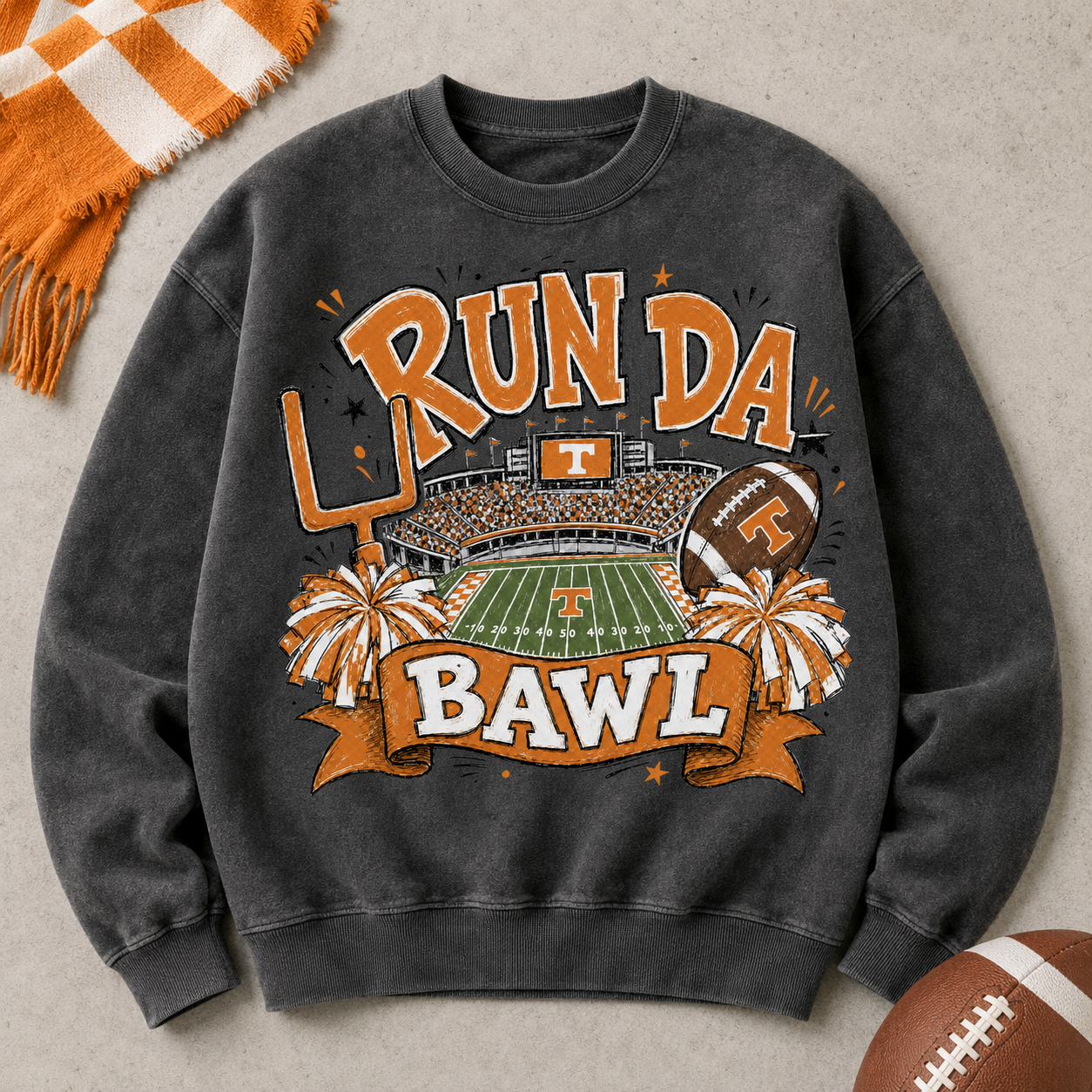 TN Run the Bawl PNG – Tennessee Football Sublimation Design | DTG | HTV | Digital Download