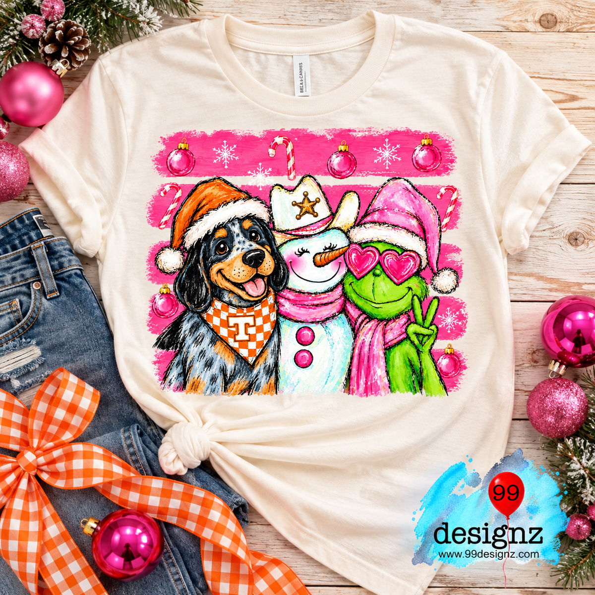 Smokey Dog, Snowman & Grinch Christmas PNG – Pink Tennessee Design