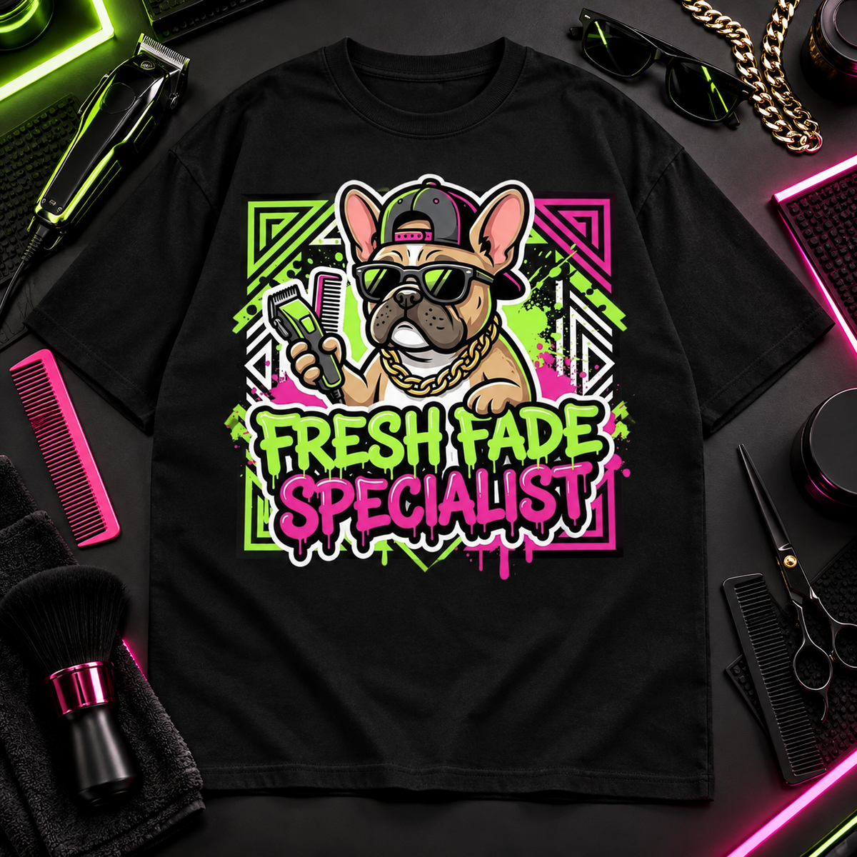Fresh Fade PNG Design | Barber Digital Download for Sublimation & DTG