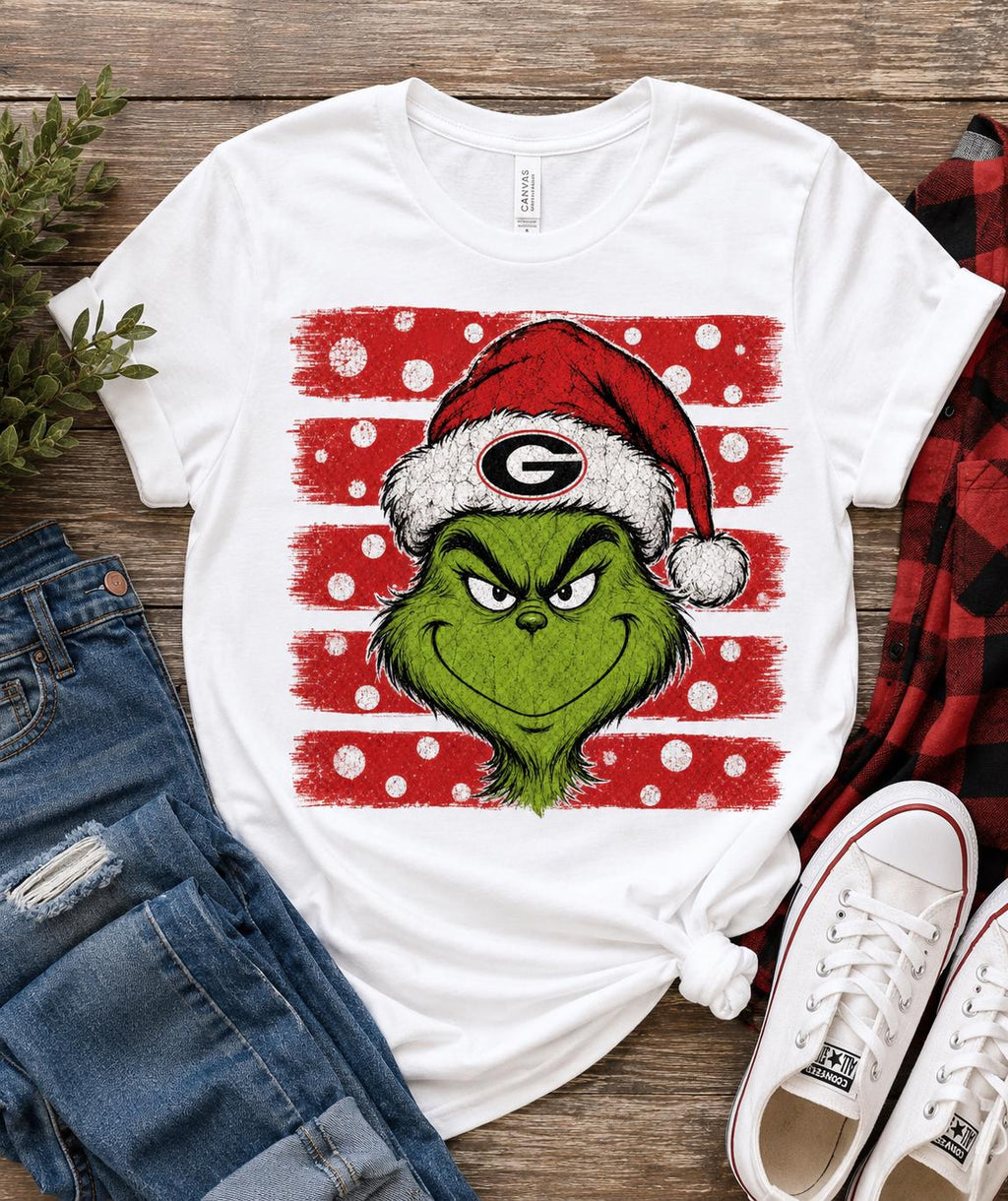 Georgia Grinch Christmas Sweatshirt, Holiday Football Fan Sweater
