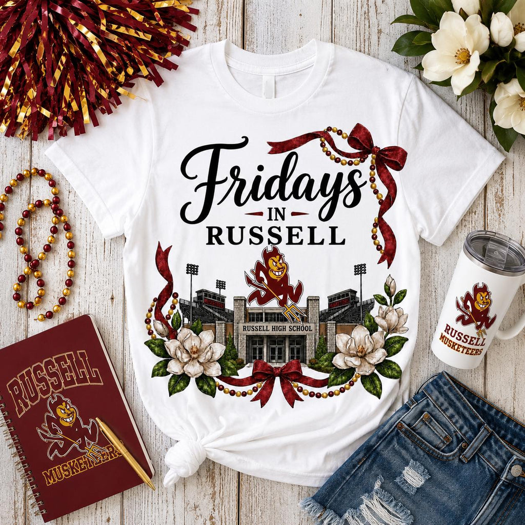 Russell High School Mascot PNG, Game Day Football Sublimation Design (Digital Download)