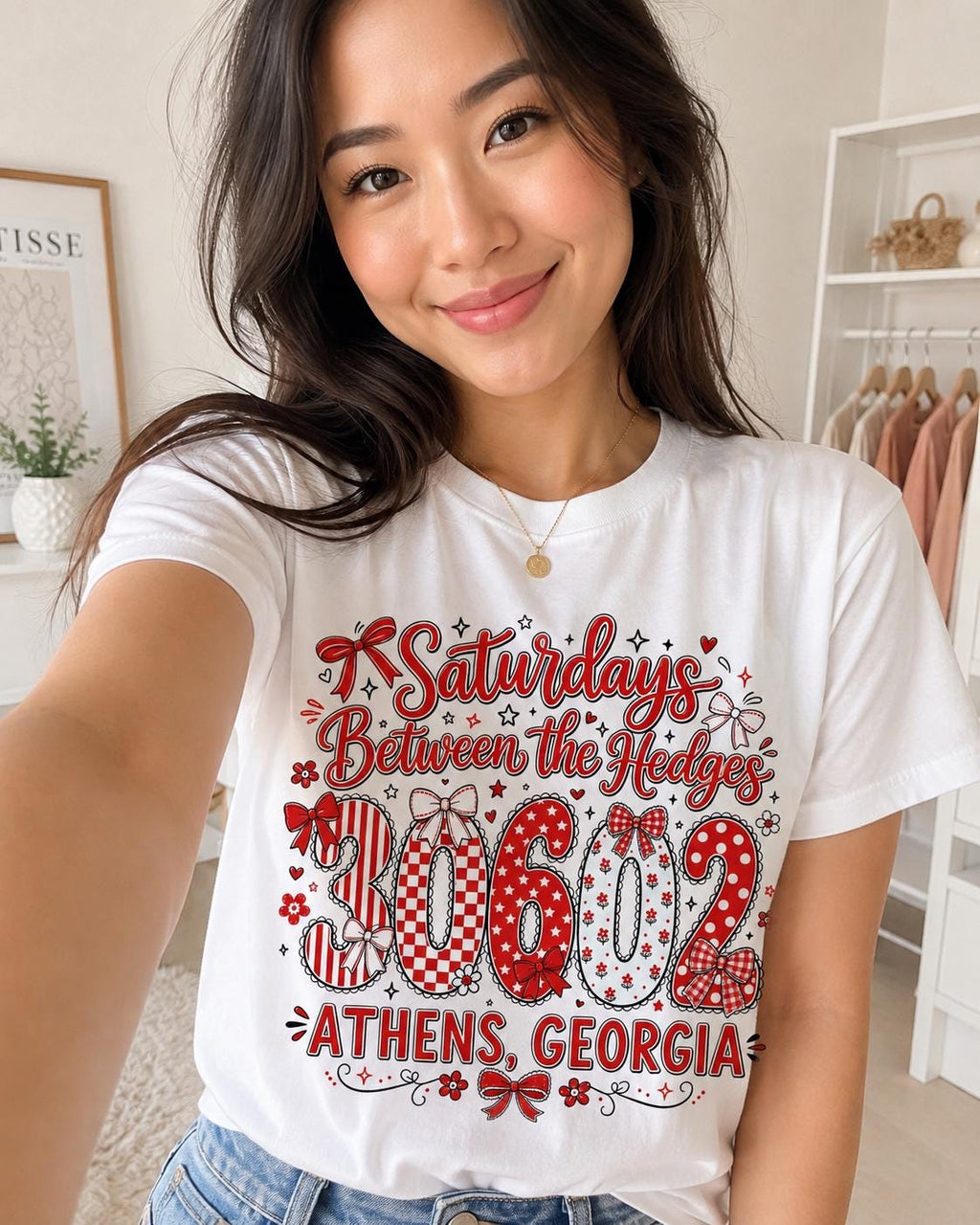 Athens Georgia Game Day PNG, Red Coquette Football Sublimation Design (Digital Download)