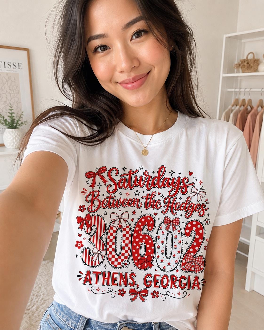 Athens Georgia Game Day PNG, Red Coquette Football Sublimation Design (Digital Download)