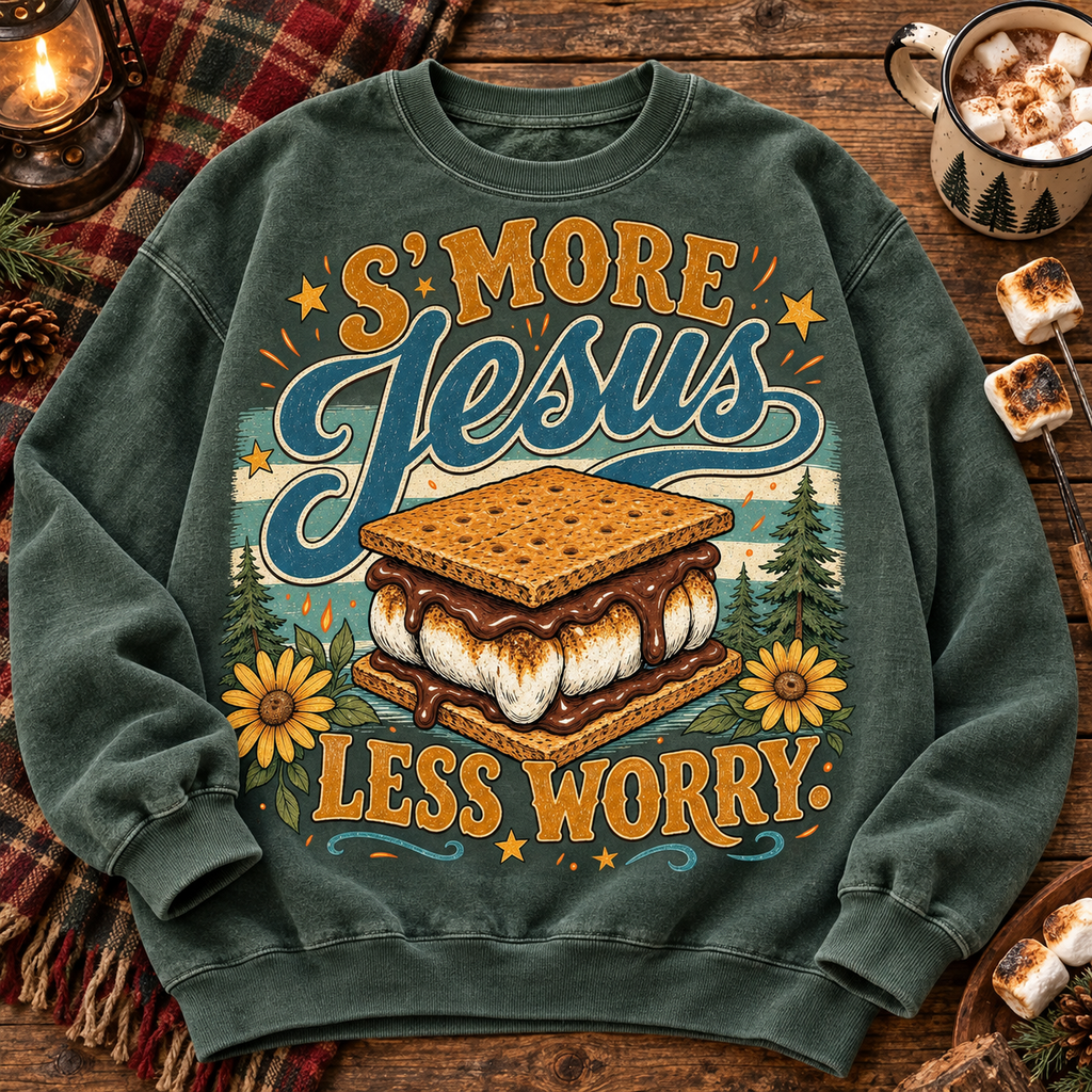 S’more Jesus, Less Worry PNG Design