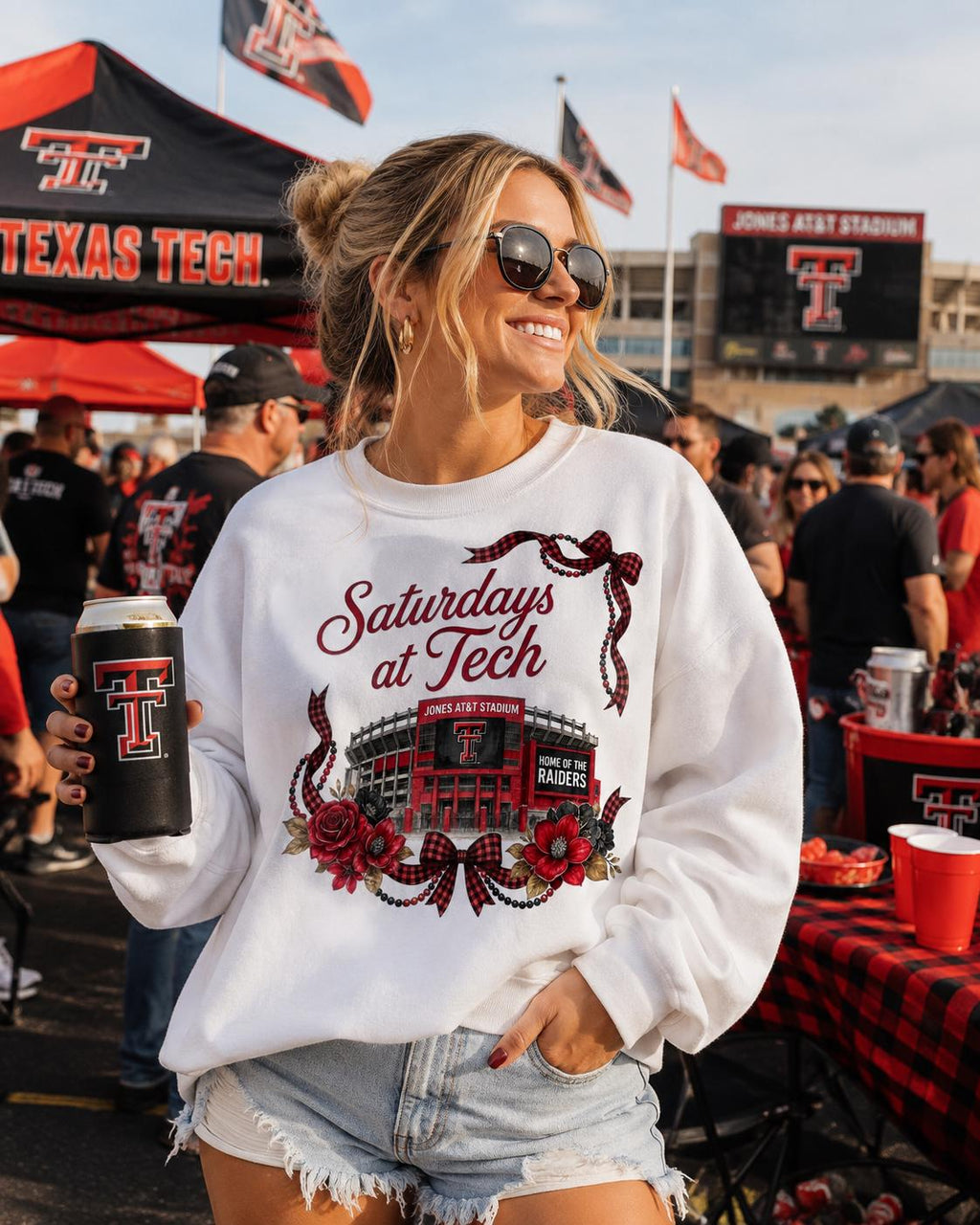 Saturdays at Tech PNG | Jones AT&T Stadium Floral Design (Digital Download)