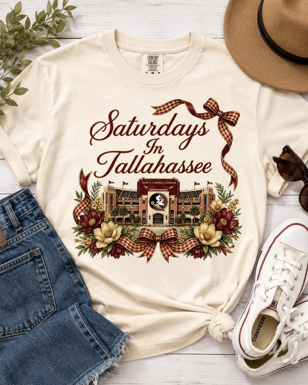 Saturdays in Tallahassee PNG | FSU Football Stadium Floral Graphic (Digital Download)