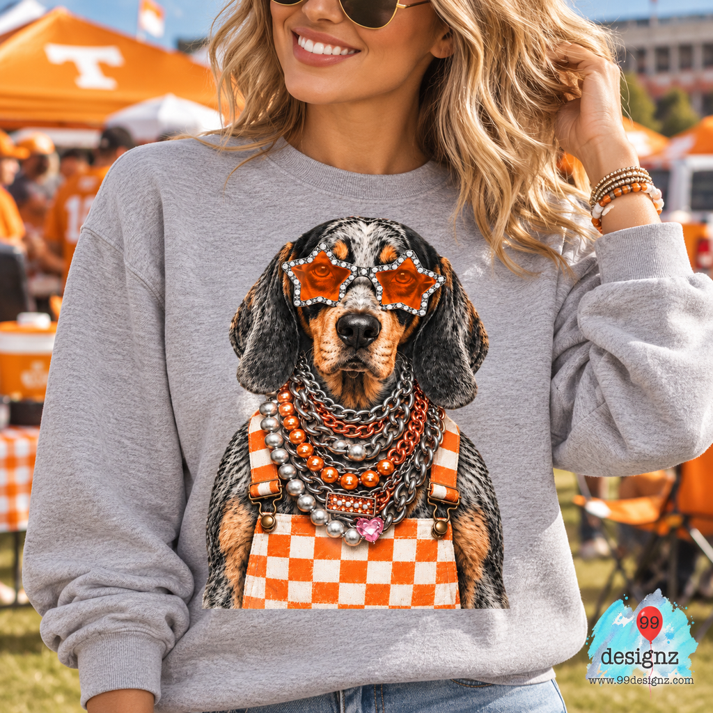 Tennessee Vols Checkerboard Dog PNG Digital Download for Fans
