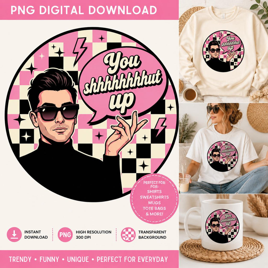 Retro Pink Sarcastic PNG – Coquette Sassy Graphic | Digital Download
