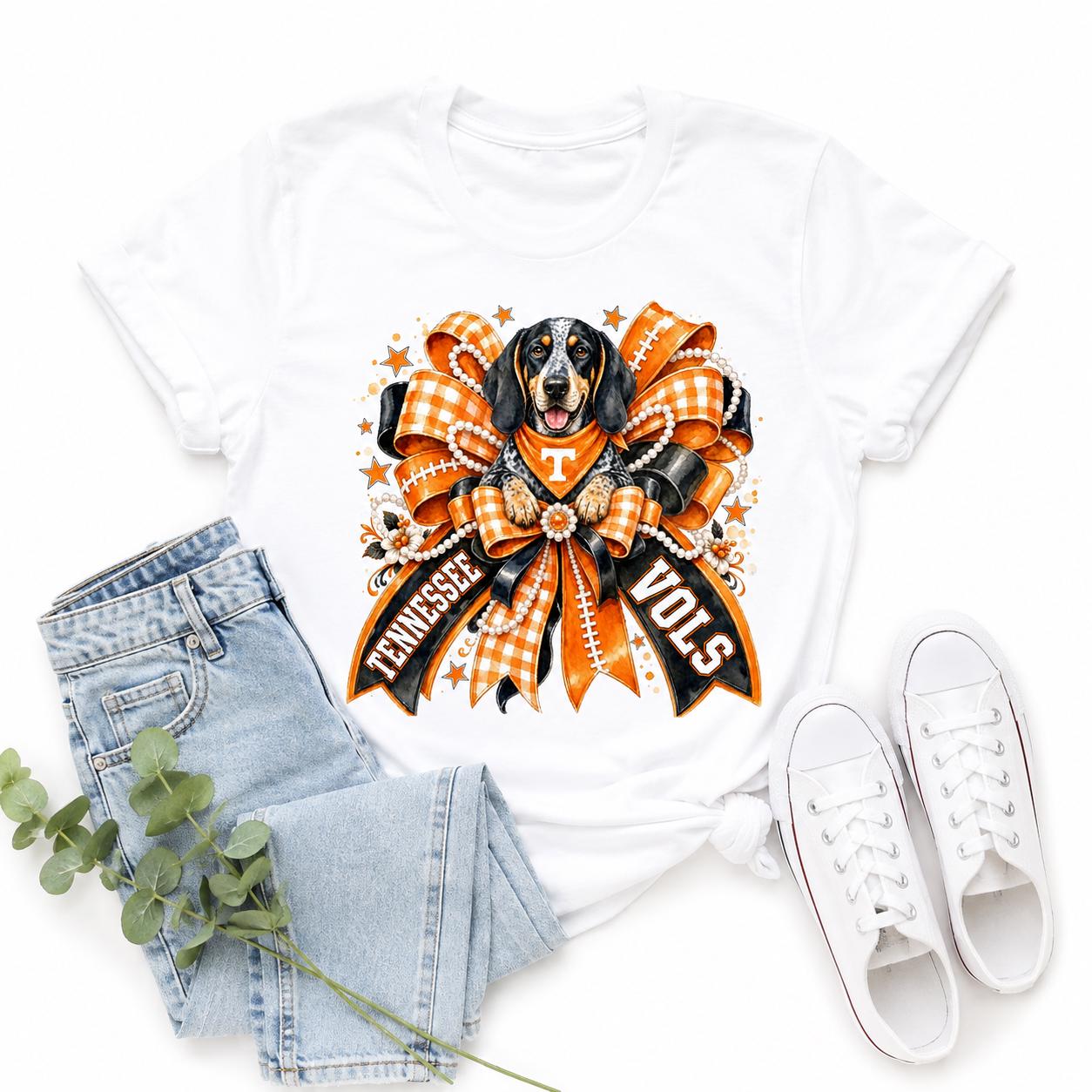 Tennessee Vols PNG, Smokey Dog, Game Day Bow Design (Digital Download)