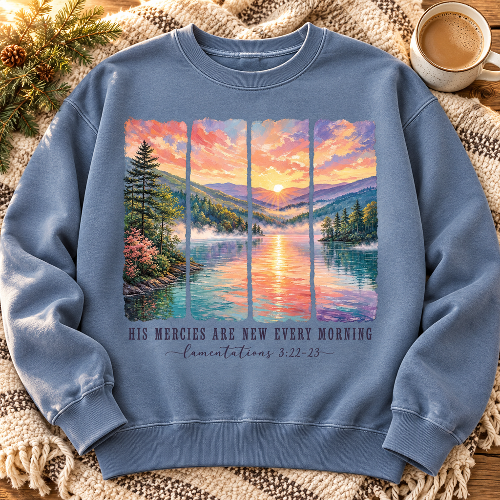 His Mercies Are New Christian PNG Digital Download | Faith Design