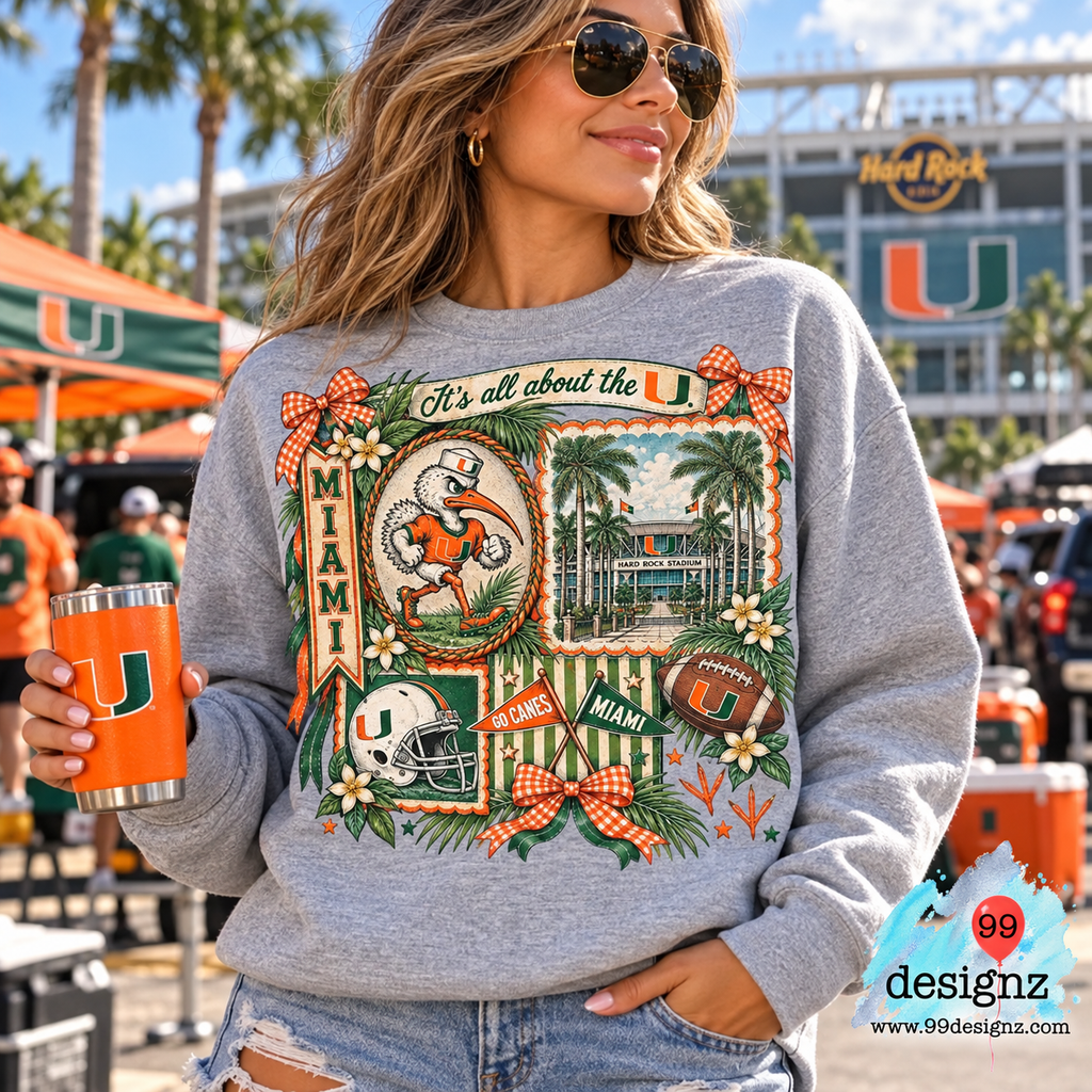 Miami Hurricanes Football Fan PNG Digital Download – All About the U