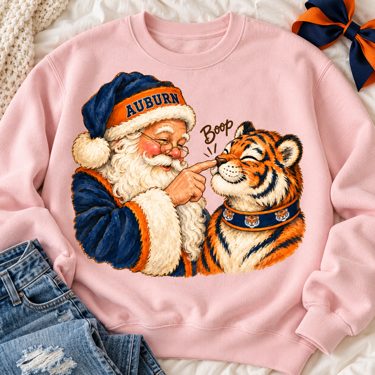 Auburn Tigers Santa Boop PNG | War Eagle Christmas Sublimation Design